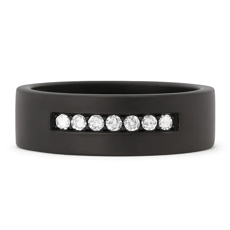 Heavy Stone® Diamond Zirconium Men's Band 1