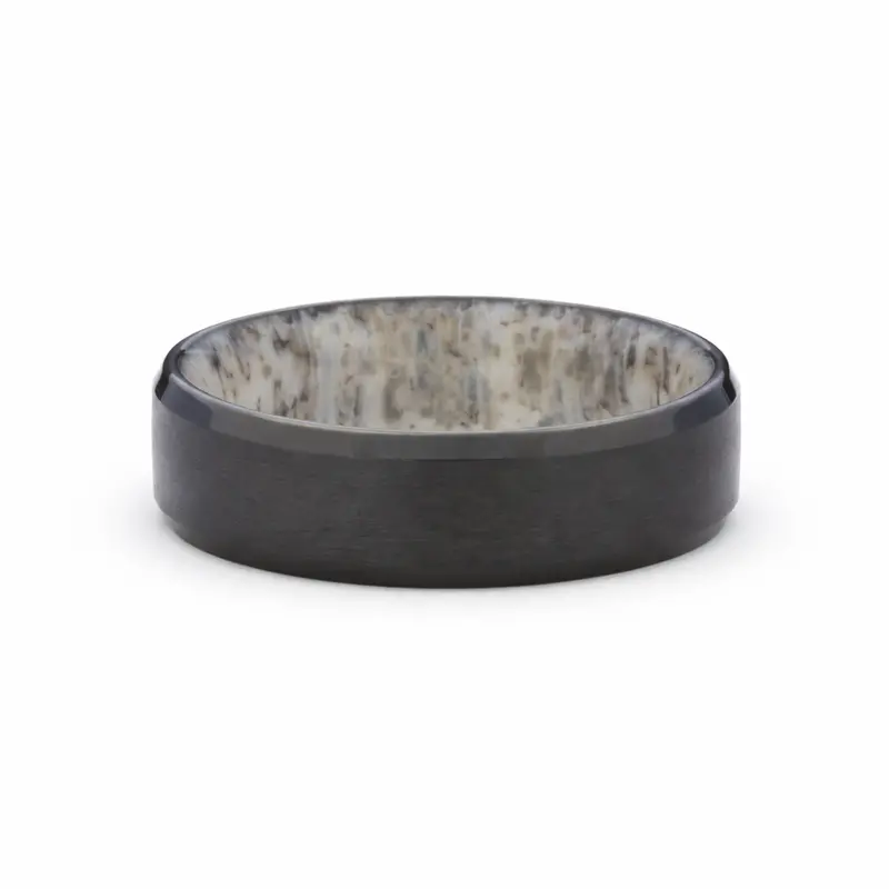 Heavy Stone® Elk Antler Zirconium Men's Band 1