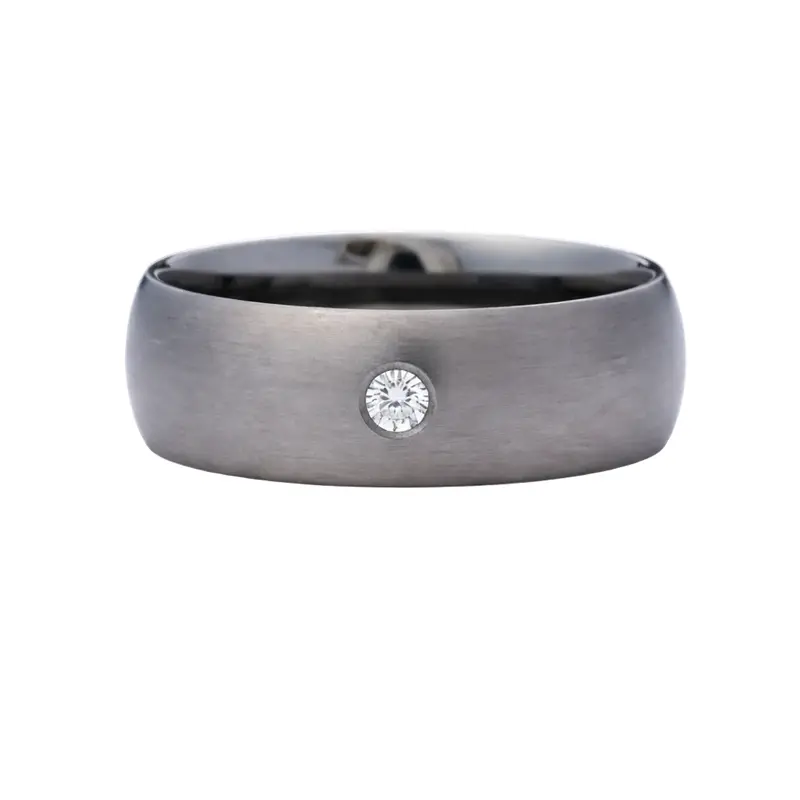 Heavy Stone® Matte Tantalum Diamond Men’S Band 1