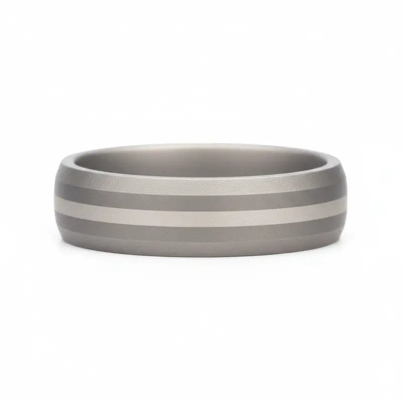 Heavy Stone® Platinum Pinstripe Tungsten Men's Band 1