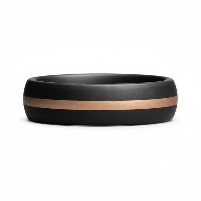 Heavy Stone® Rose Gold Pinstripe Tantalum Men's Band 1