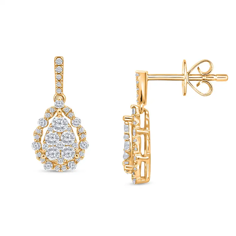 Heirloom Teardrop Diamond Earrings 1