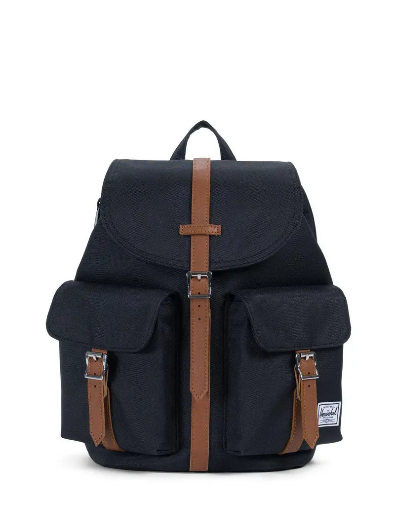 Herschel Dawson Backpack Black Tan Synthetic Leather 13L 1
