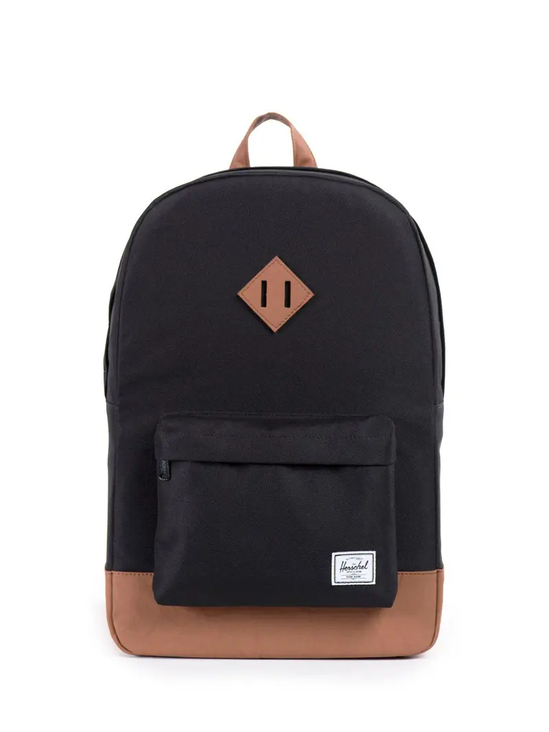 Herschel Heritage Backpack 600D Poly Black Tan 21.5L 1