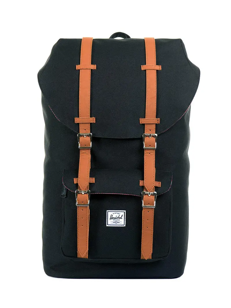 Herschel Little America Backpack 600D Poly Black Tan 25L 1