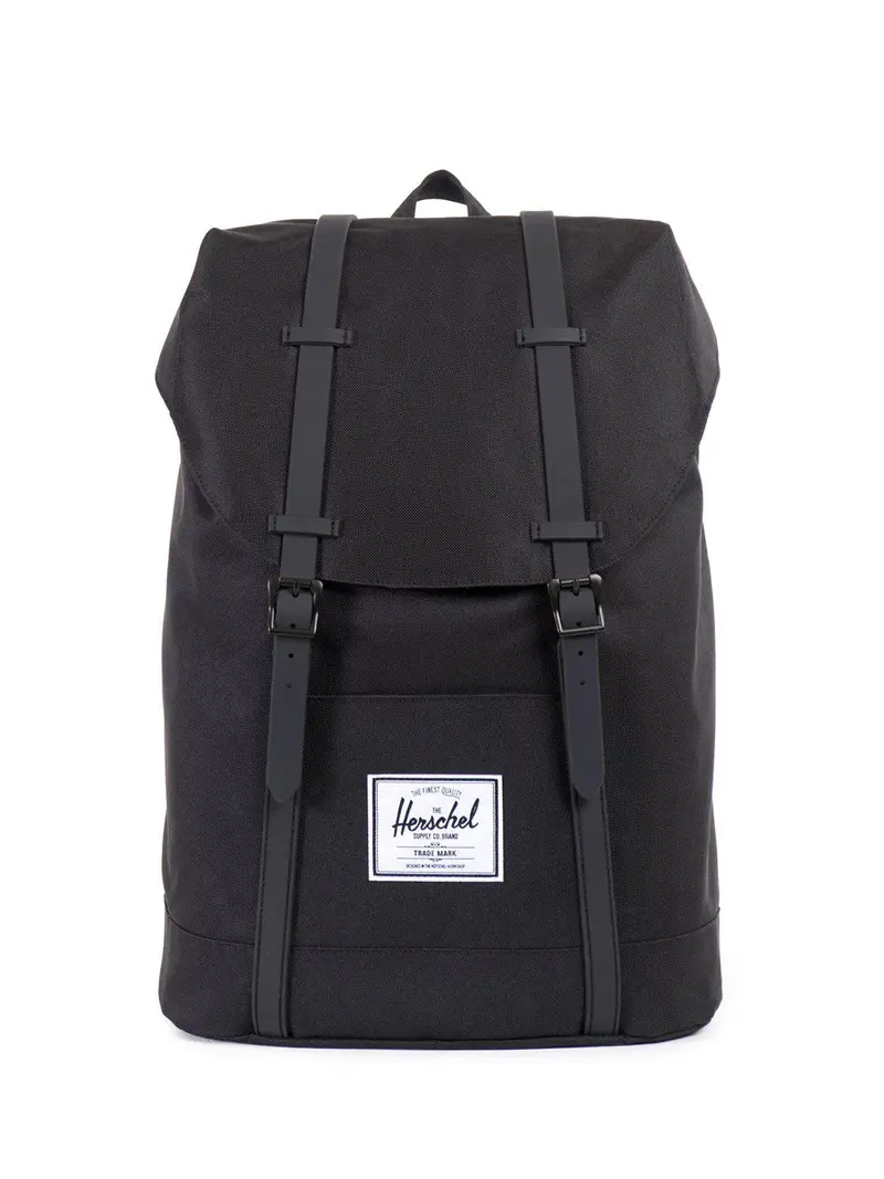 Herschel Retreat Backpack 600D Poly Black Tan 19.5L 1