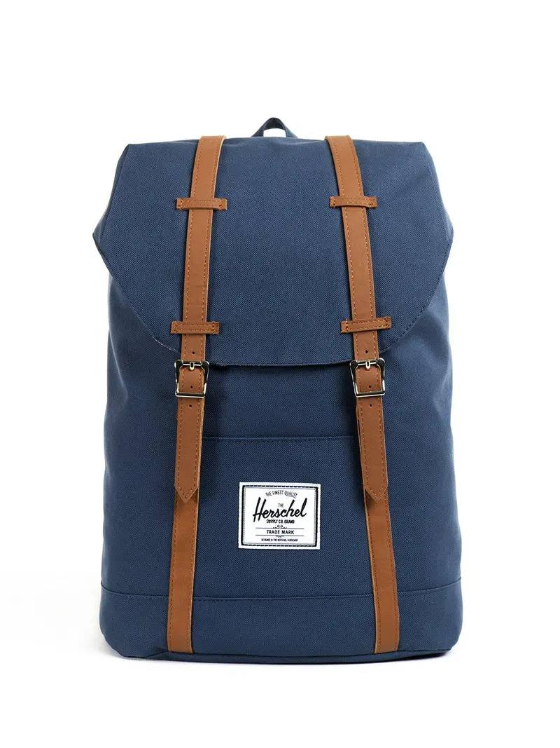 Herschel Retreat Backpack 600D Poly Navy Tan 19.5L 1