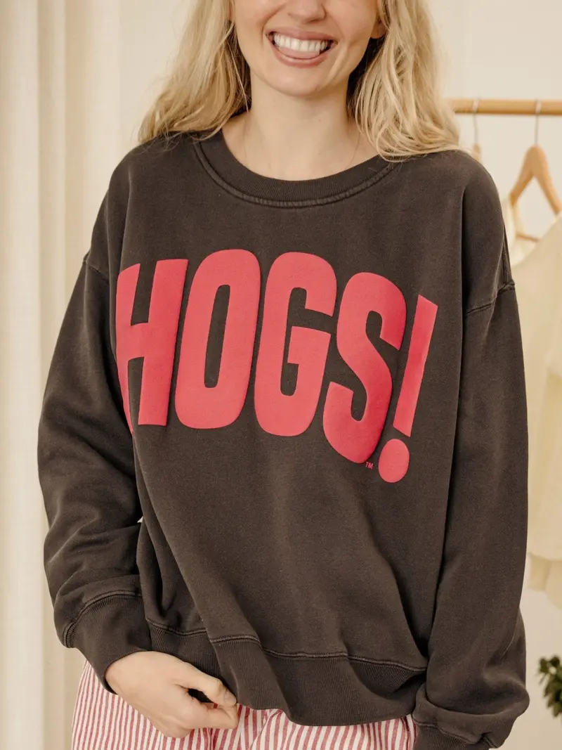 Hogs Mono Puff Ink Charcoal Oversized Crew Hi-Dive Sweatshirt 1