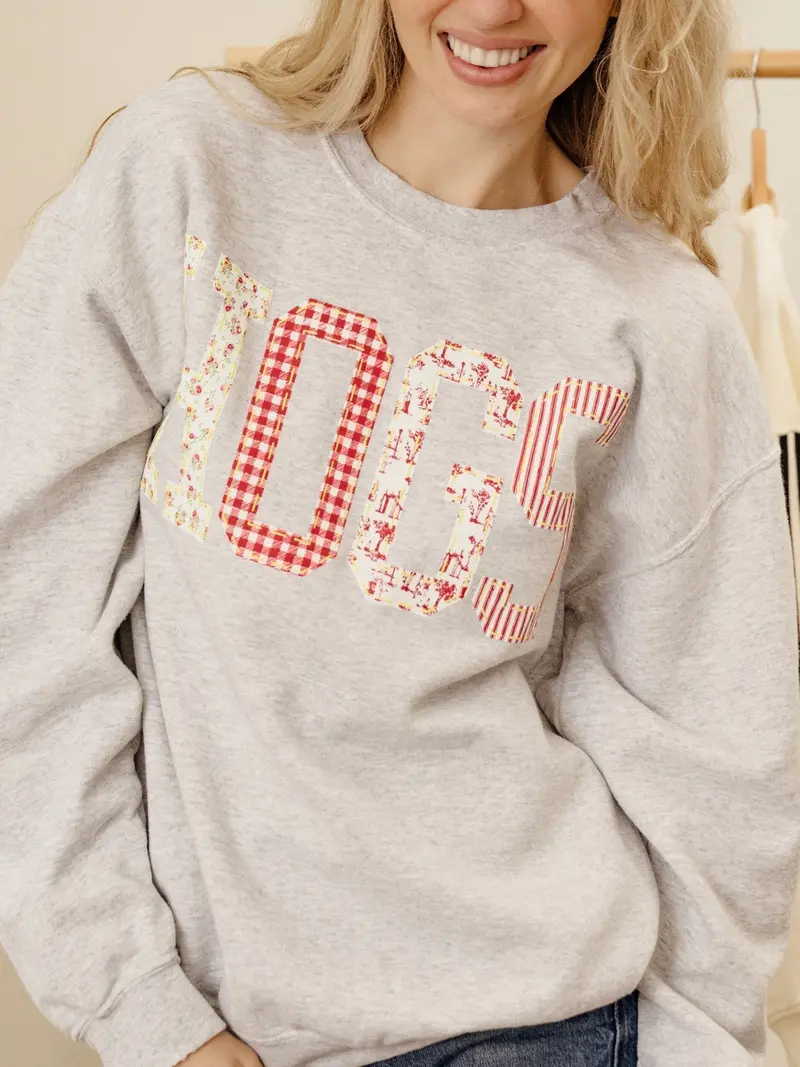 Hogs Quilted Puff Ink Ash Gray Thrifted Sweatshirt 1