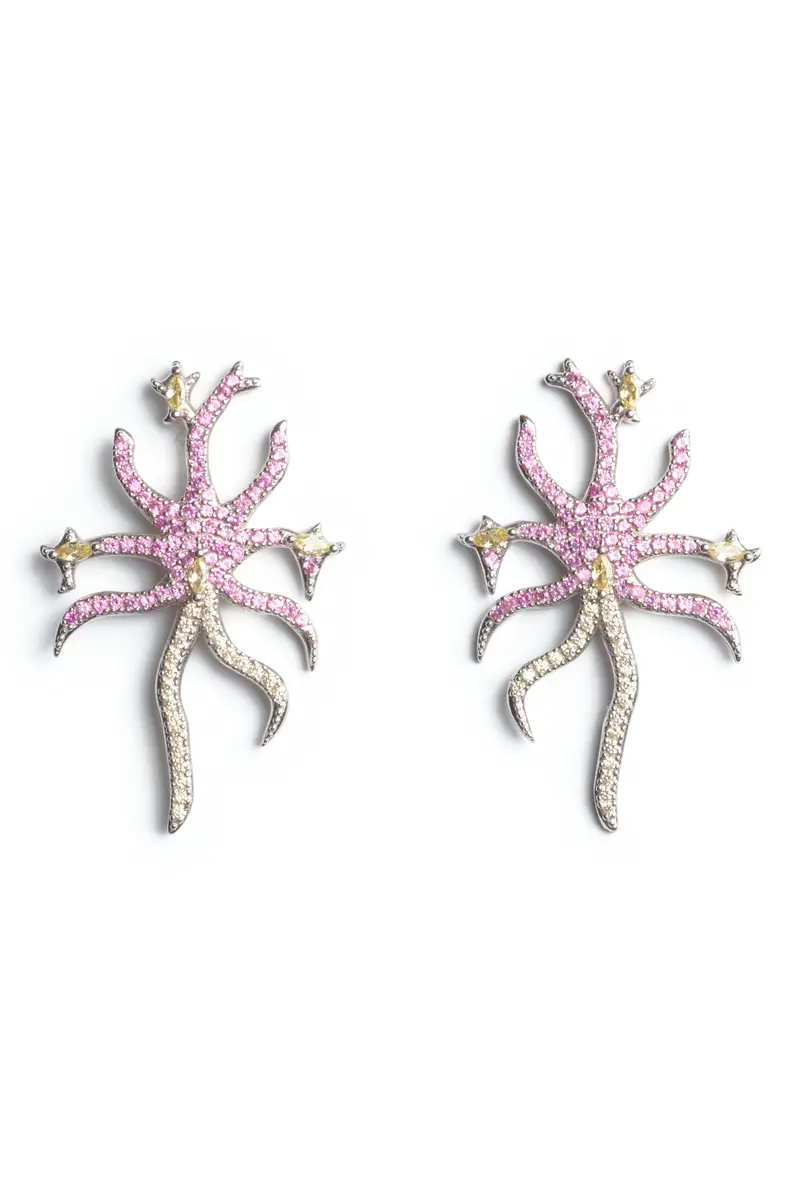 Hot Pink Canary Etoile Earring 1