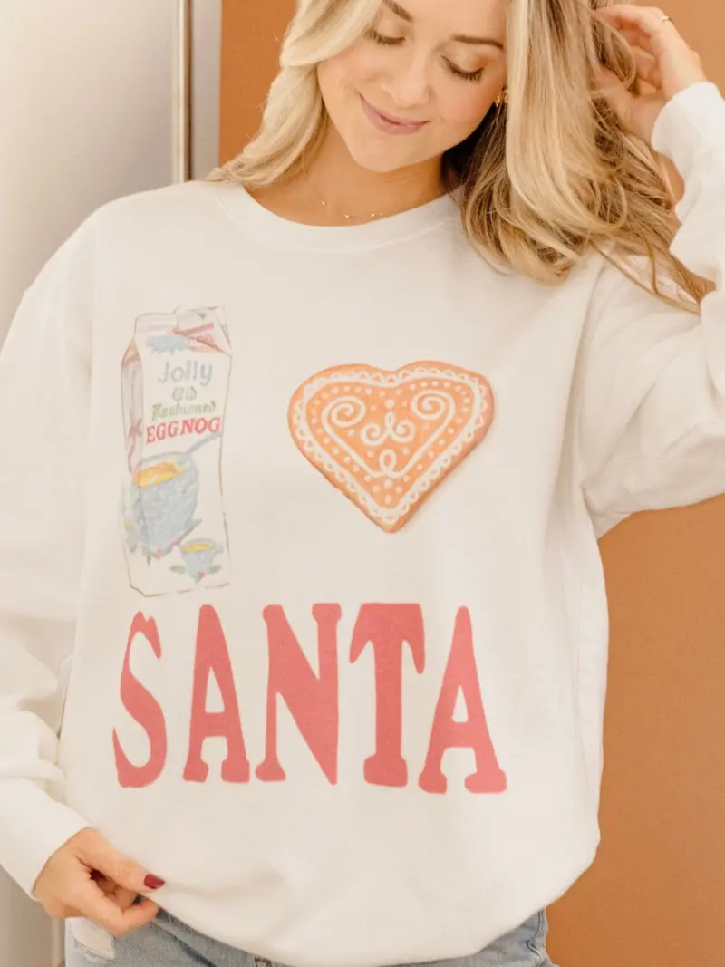 I Heart Santa White Sweatshirt 1