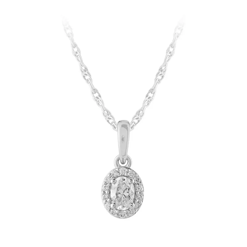 Iced Inferno Oval Halo Pendant 1