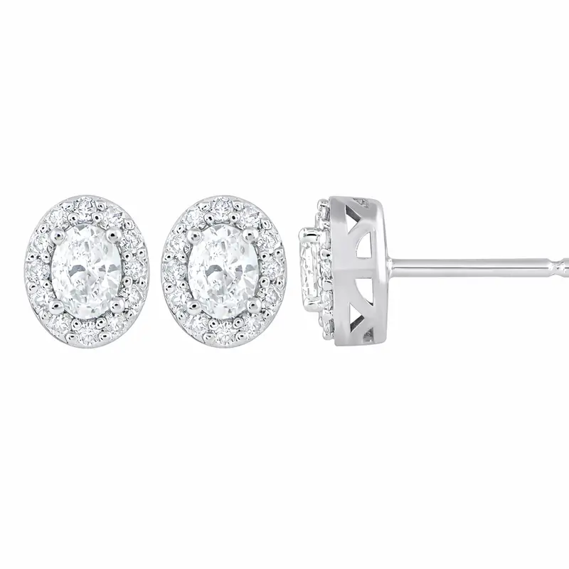 Iced Inferno Oval Halo Studs 1