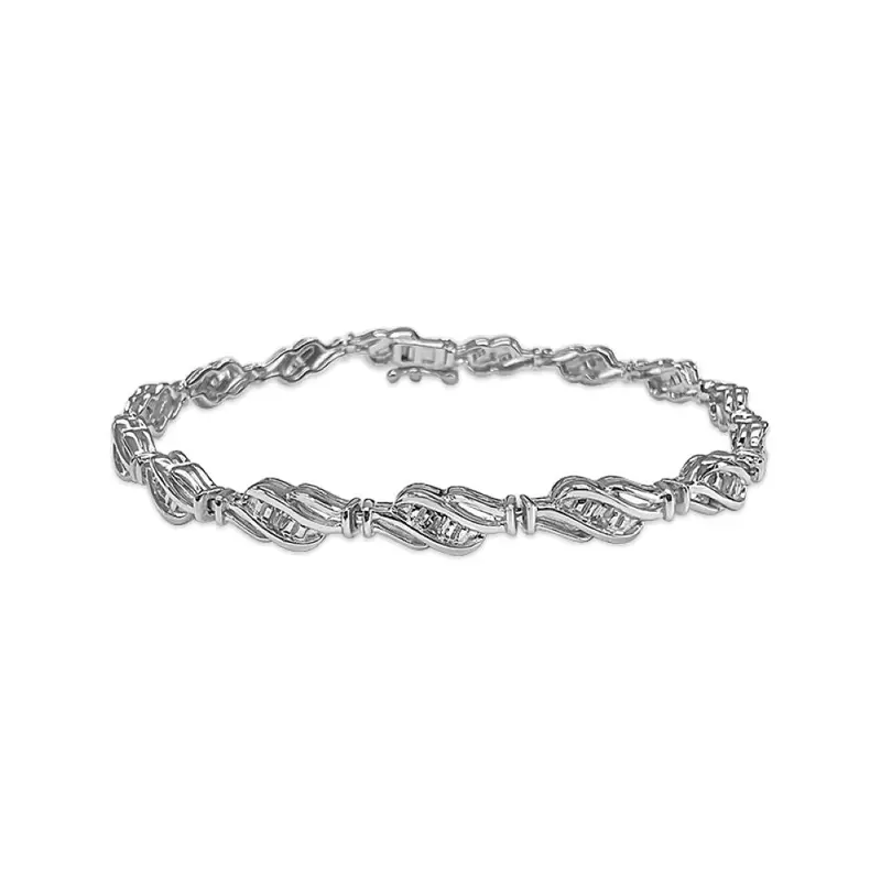 Iced Weave Diamond Tennis Bracelet 1