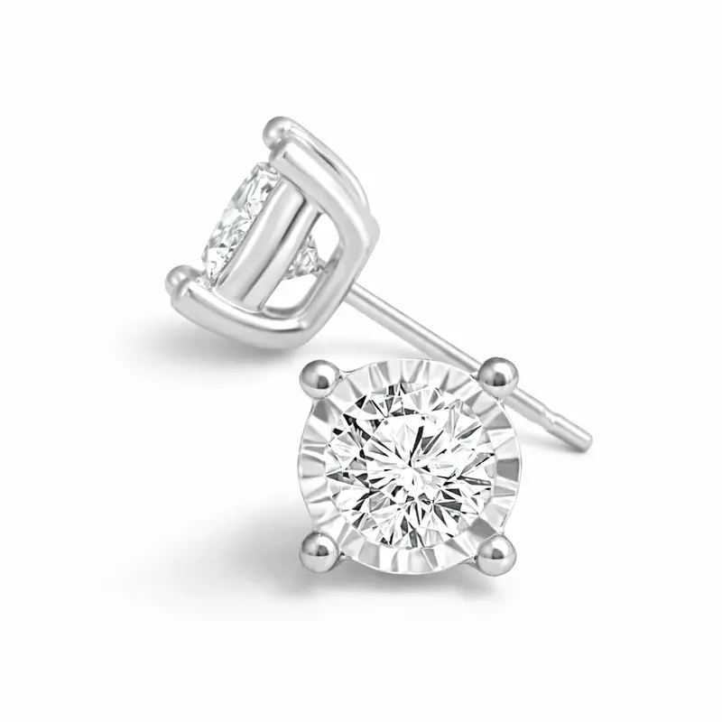 Illusion Crest Diamond Studs 1