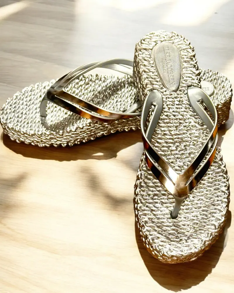 Ilse Jacobsen Cheerful Metallic Flip Flops 1