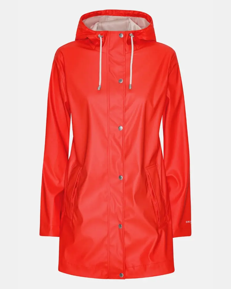 Ilse Jacobsen Spring-Summer Raincoat - Coral 1