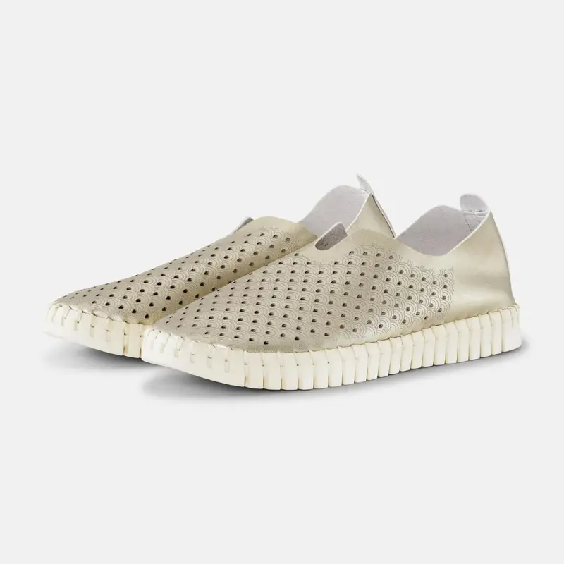 Ilse Jacobsen Tulip Metallic Flats - Platinum 1