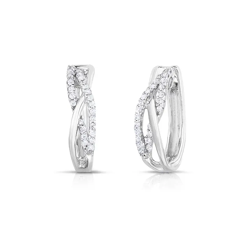 Interlace Diamond Huggies 1