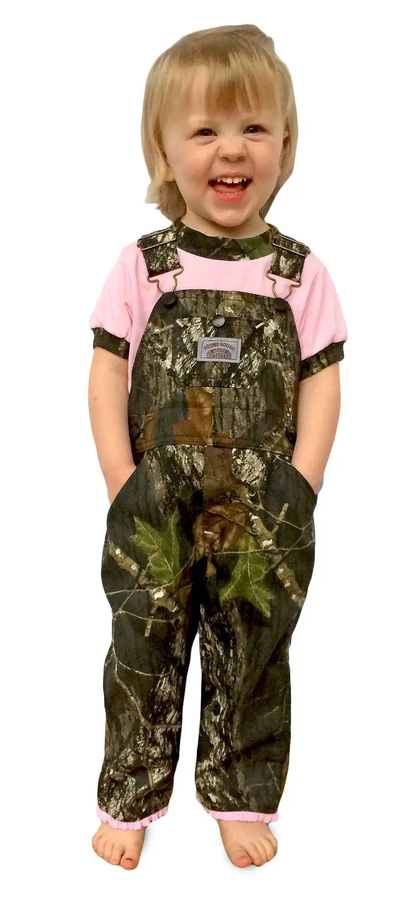 Irregular #428 Premium Pink Ruffle Bib Overall Girls In Realtree Or Mossy Oak Break-Up Made In Usa 1