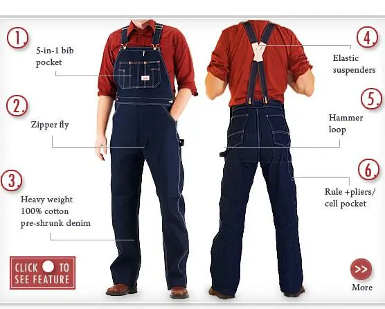 Irregular #907 American Made Low Back Overalls Second, No Returns 1