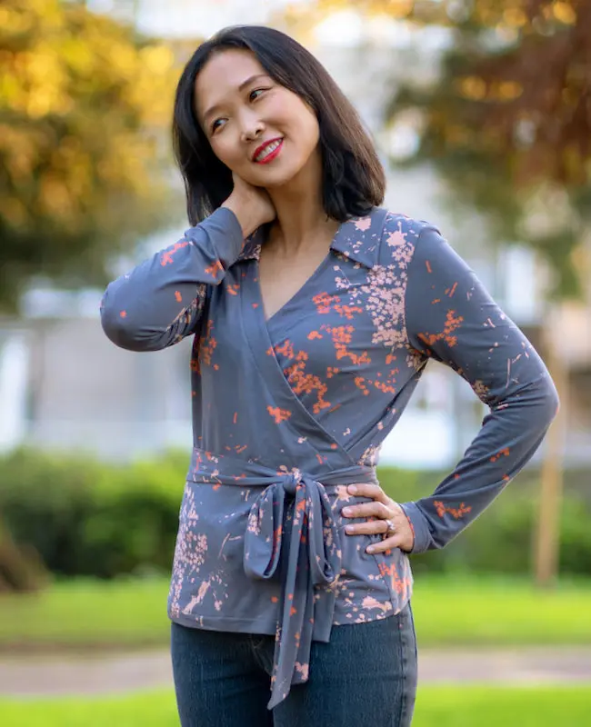 Itch To Stitch Coimbra Wrap Top - Printed Copy Shop Sizes 16-40 / Regular Bust (+£7.00) 1