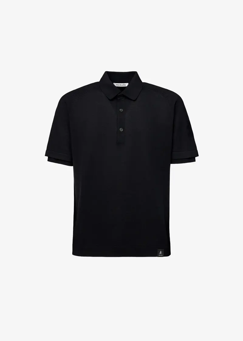 Jersey In Frescofine With Side Slits And Black Lineated Buttons 1