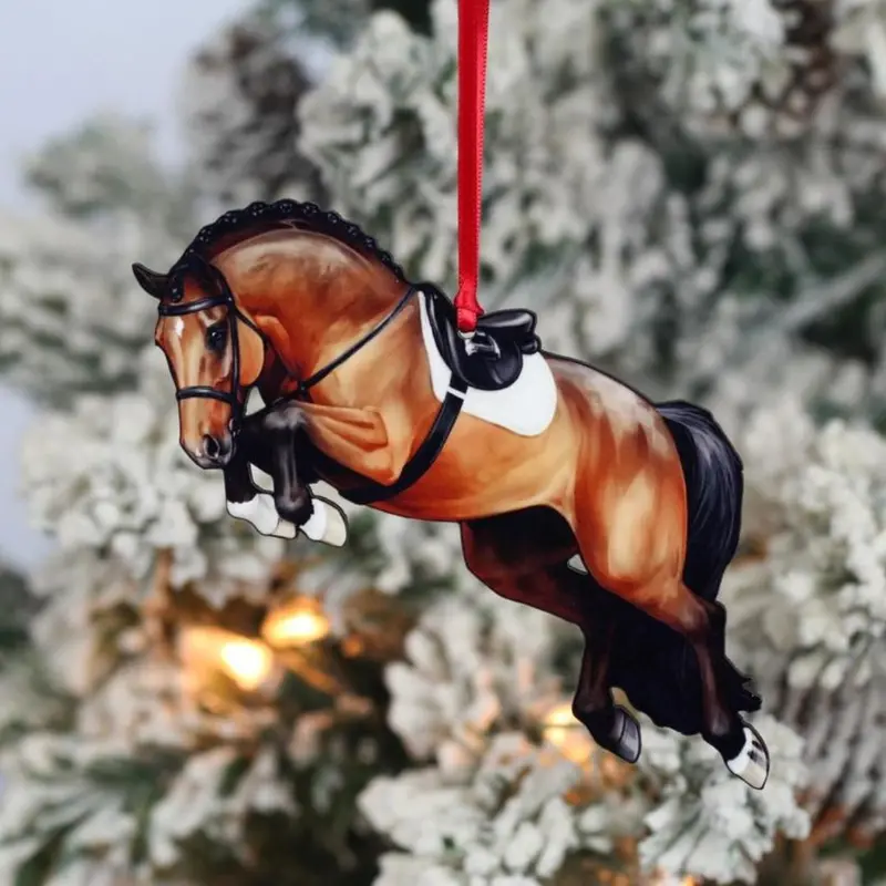 Jumping Bay Horse Ornament 1