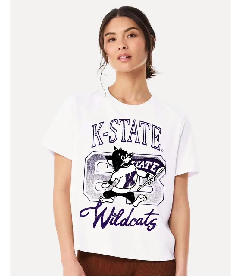 Kansas State Wildcats Club Mascot White Ellie Perfect Tee 1