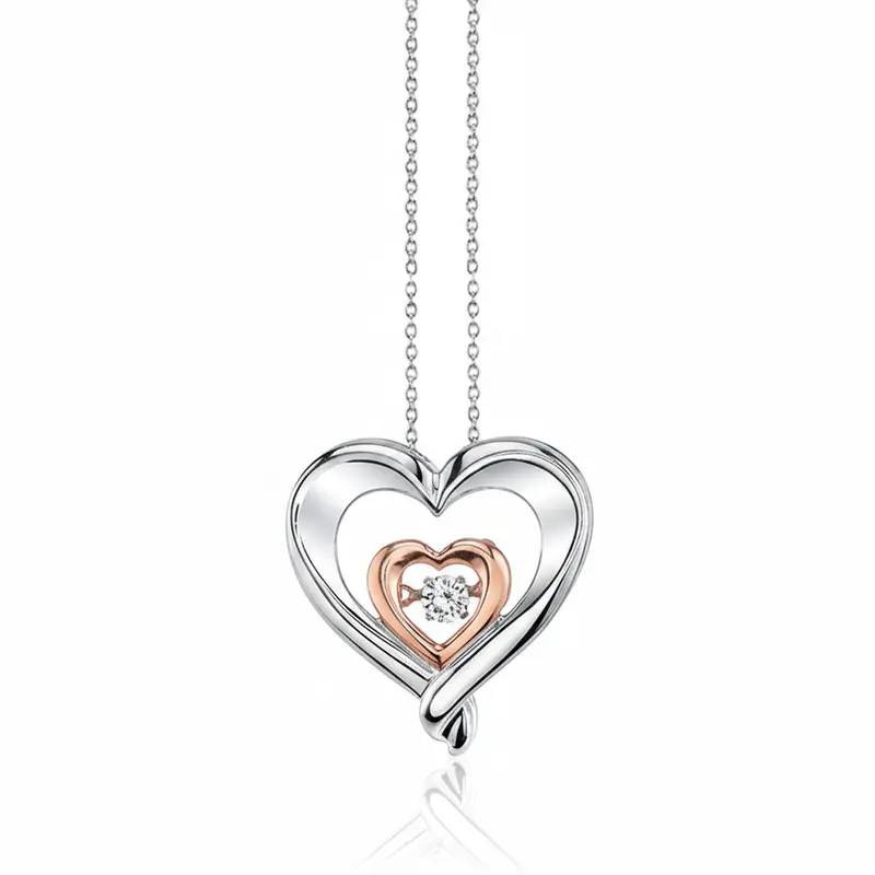 Kissing Hearts® Diamond Heart-In-Heart Pendant 1