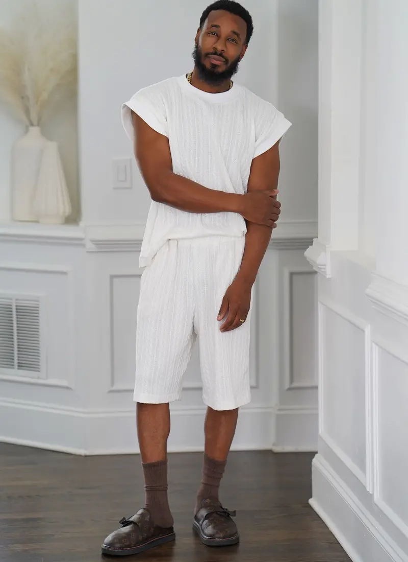 Know Me Men's Knit Top And Shorts Me2130 1