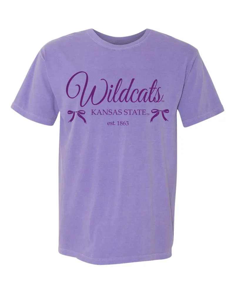 Ksu Wildcats Established Bows Violet Tee 1