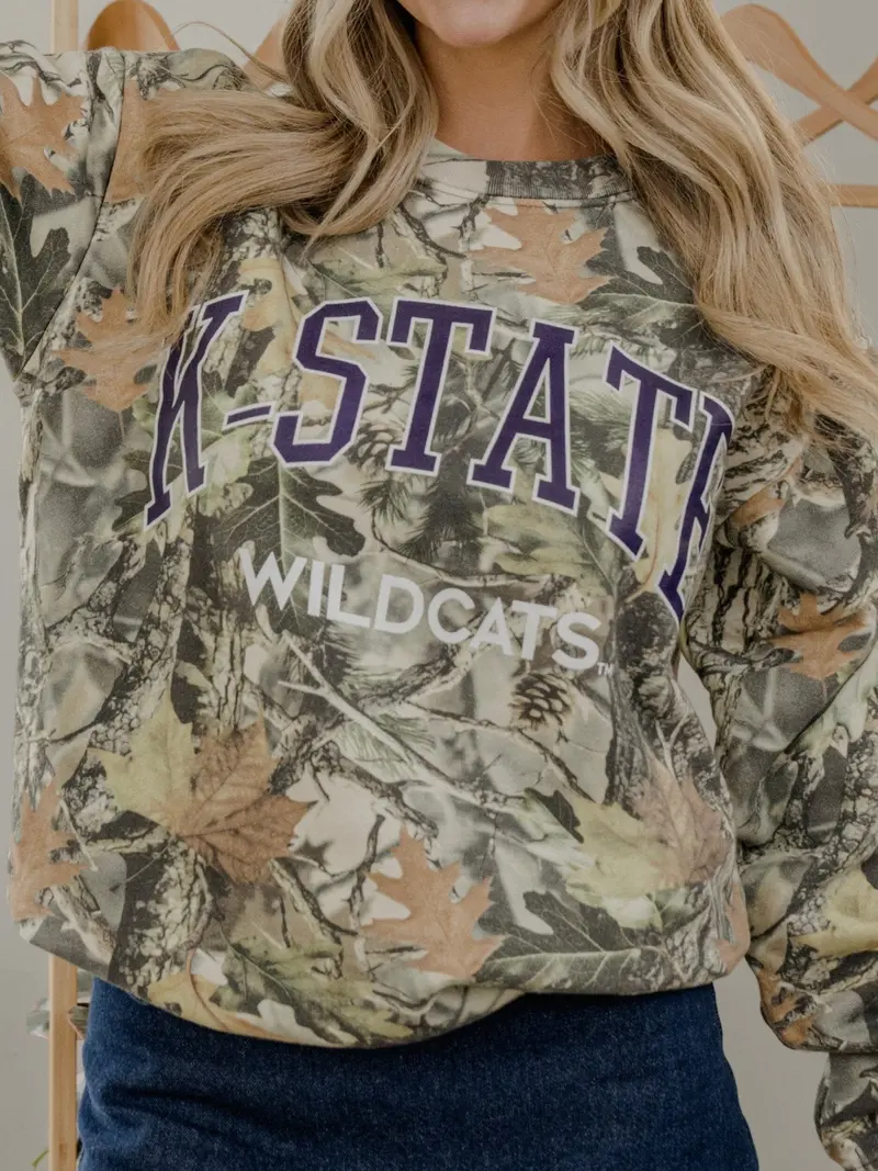 Ksu Wildcats Filled Gault Camouflage Sweatshirt 1