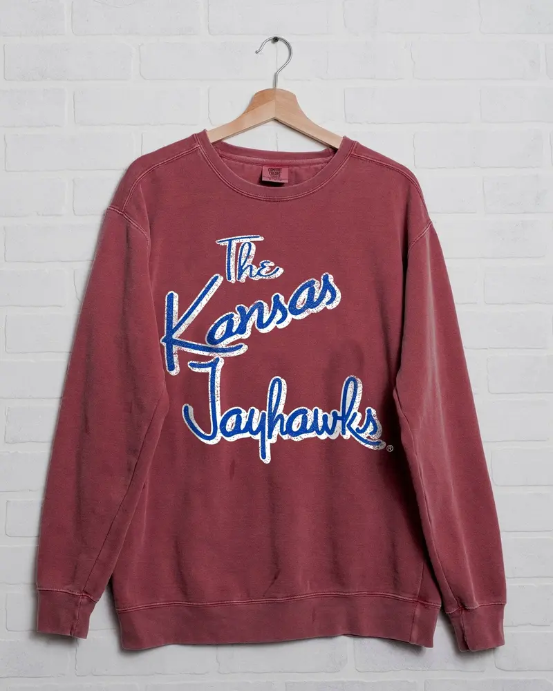 Ku Jayhawks Beverly Crimson Sweatshirt 1