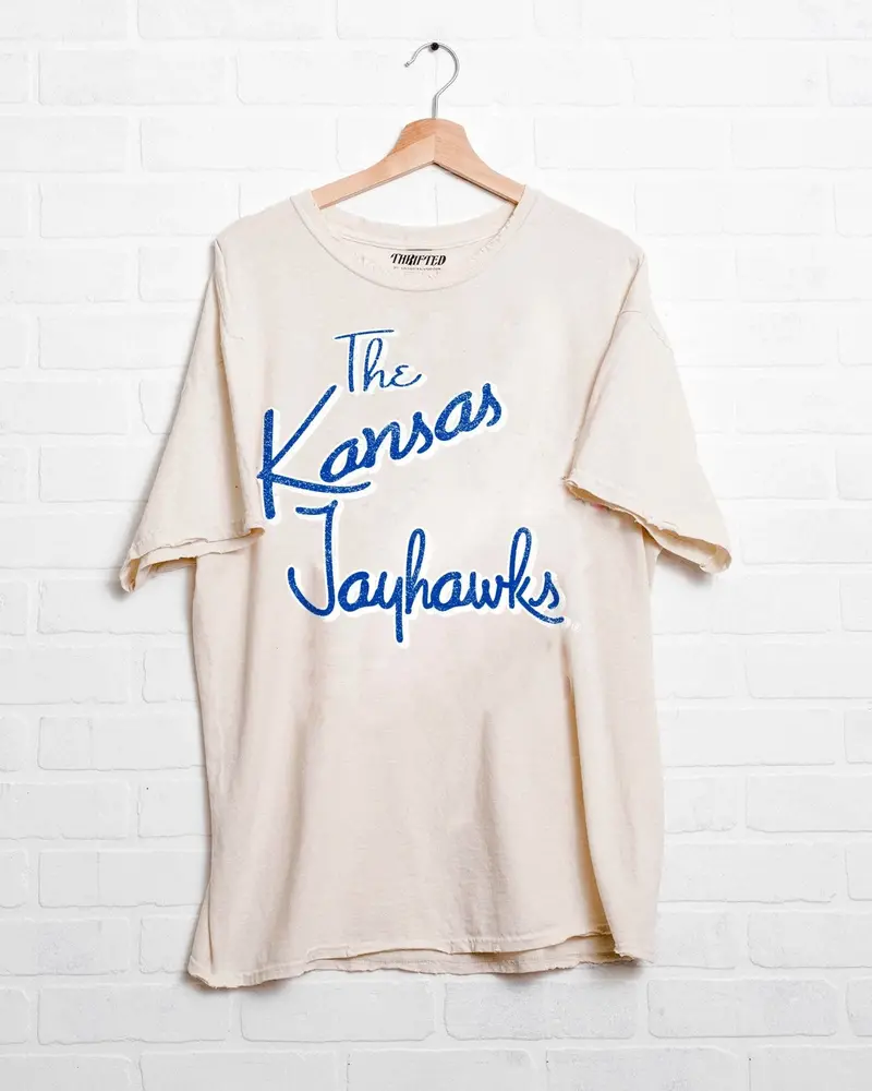 Ku Jayhawks Beverly Off White Thrifted Tee 1