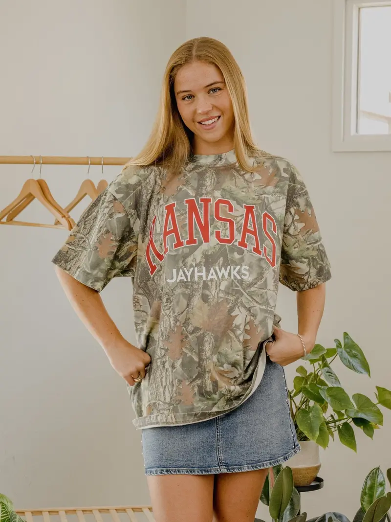 Ku Jayhawks Filled Gault Camouflage Tee 1
