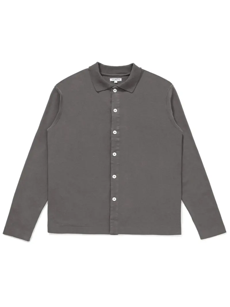 Lady White Co. Long Sleeve Placket Polo Cement 1