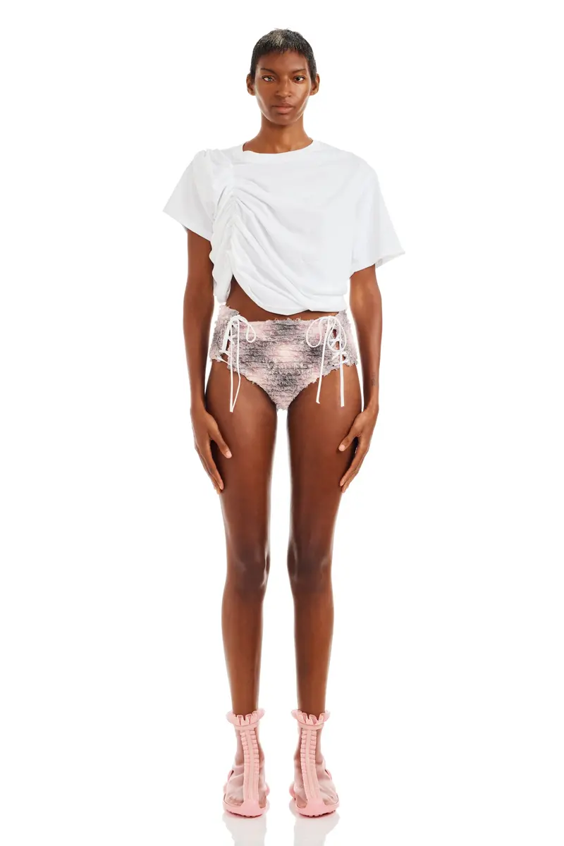 Lavender Plaid Lace Up Panty 1
