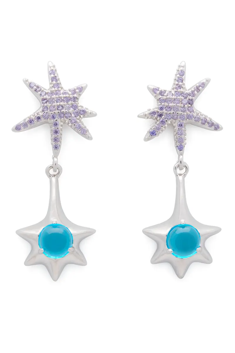 Lavender Star Drop Earring 1