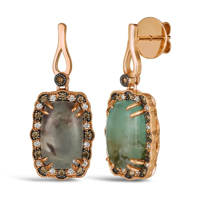 Le Vian® Mystic Frame Peacock Aquaprase Drop Earrings 1