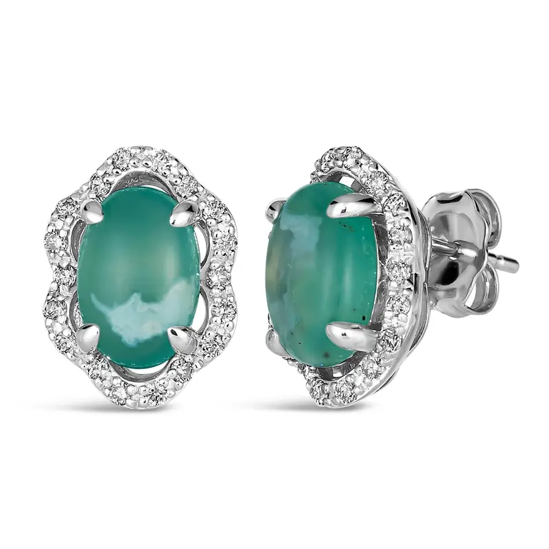 Le Vian® Ocean Bloom Peacock Aquaprase Stud Earrings 1