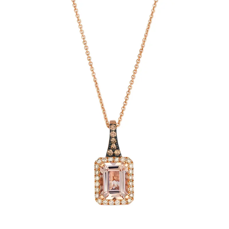 Le Vian® Peach Morganite Sunlit Halo Pendant 1