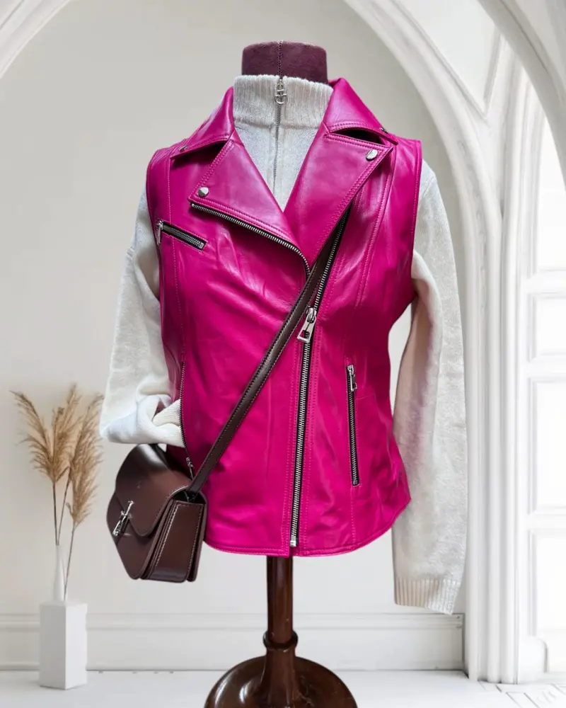 Leather Moto Vest 1