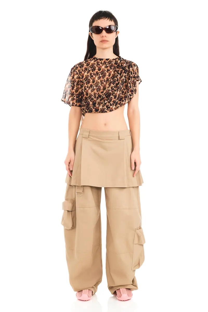 Leopard Peony Eva Draped Top 1
