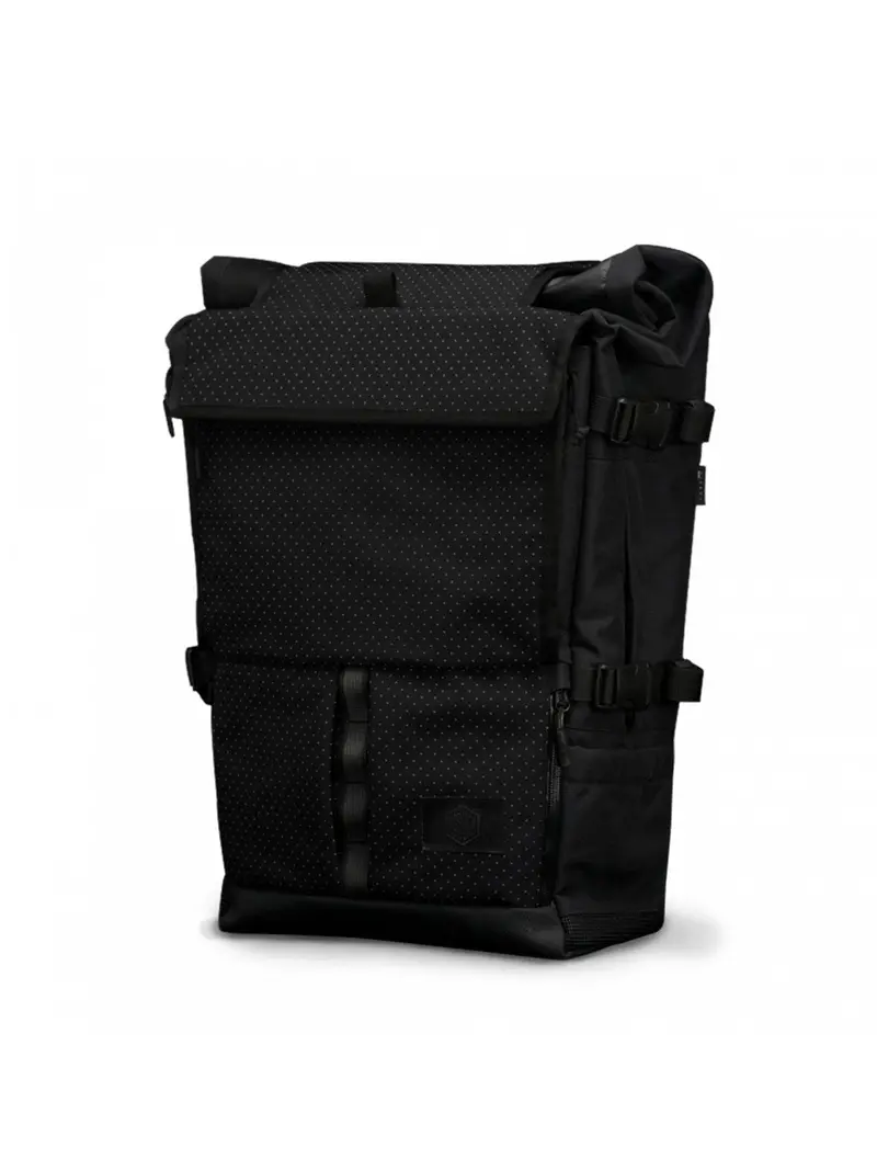 Life Behind Bars The Peloton Eclipse 30-42L Rolltop Backpack Black Reflective 1