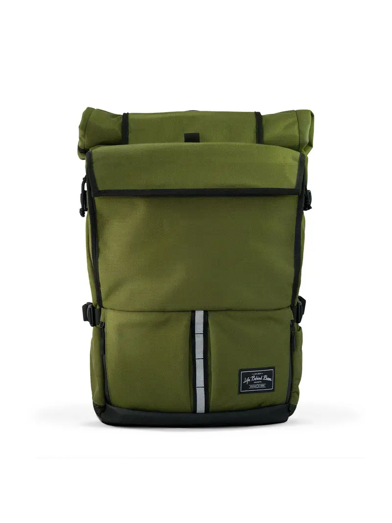 Life Behind Bars The Peloton Rolltop Backpack 30-42L Olive 1