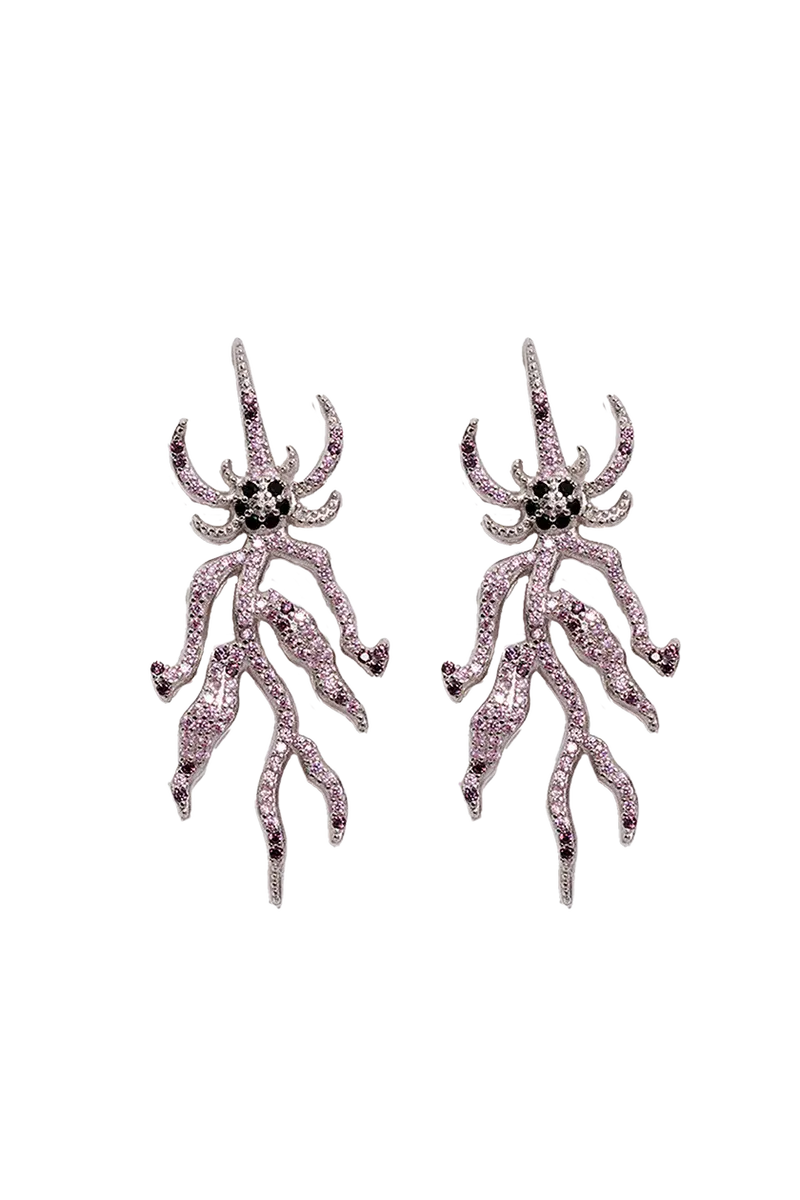 Light Rose Spike Monster Earring 1