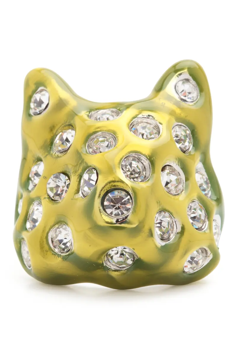 Lime Puffy Bunny Ring 1