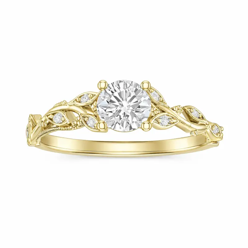 Love Story® Enchanted Vine Round Diamond Engagement Ring 1