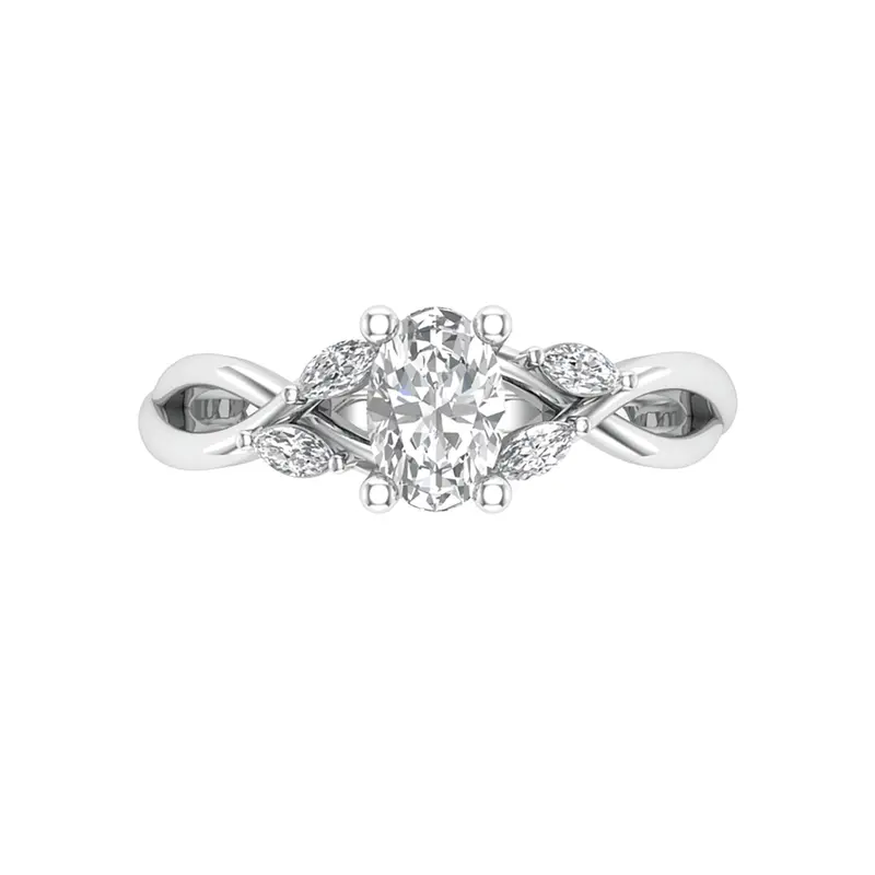 Love Story® Forever Entwined Oval Diamond Engagement Ring 1